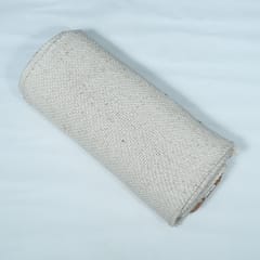 White Natural Dyeable Cotton Blend Lurex Fabric