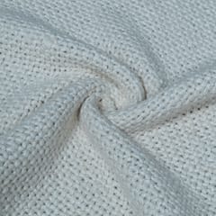 White Natural Dyeable Cotton Blend Lurex Fabric