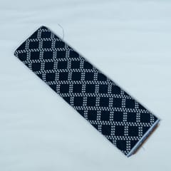 Blue and White Abstract Design Cotton Blend Jacquard Fabric