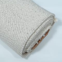 White Natural Dyeable Cotton Blend Lurex Fabric