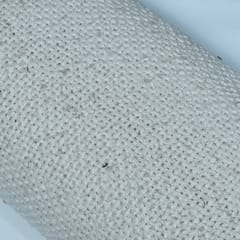 White Natural Dyeable Cotton Blend Lurex Fabric