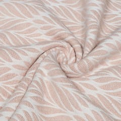 Off White and Peach Color Natural Cotton Dyeable Jacquard Fabric