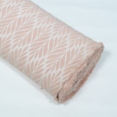 Off White and Peach Color Natural Cotton Dyeable Jacquard Fabric