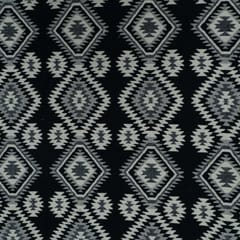 Black and Beige Geometrical Design Cotton Blend Jacquard Fabric