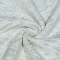 White Floral Design Natural Cotton Dyeable Jacquard Fabric