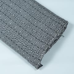 Grey and White Abstract Design Cotton Jacquard Fabric