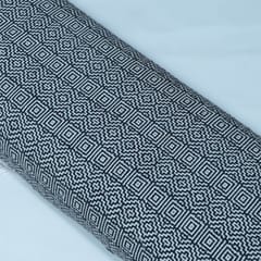 Grey and White Abstract Design Cotton Jacquard Fabric