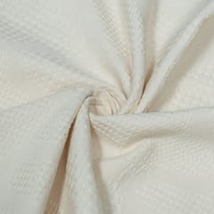 Off White Natutal Dyeable Cotton Jacquard Fabric