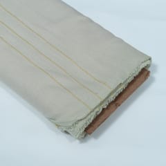 Off White Natural Dyeable Cotton Lurex Jacquard Fabric