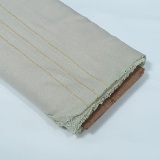 Off White Natural Dyeable Cotton Lurex Jacquard Fabric