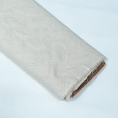 Off White Natural Dyeable Cotton Jacquard Fabric