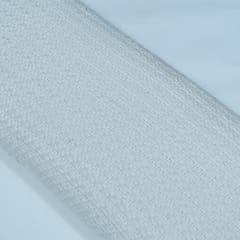 White Natural Dyeable Cotton Jacquard Fabric