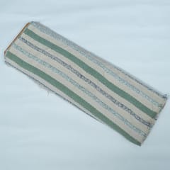 Off White Green, Blue Design Cotton Blend Jacquard Fabric