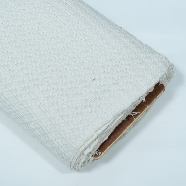 White Natural Dyeable Cotton Jacquard Fabric