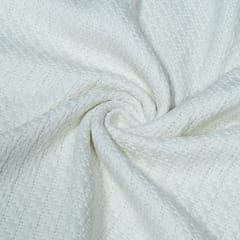 White Natural Dyeable Cotton Jacquard Fabric