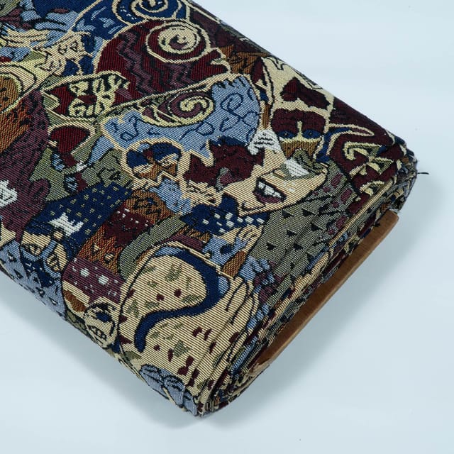 MultiColor Abstract Design Cotton Blend Jacquard Fabric