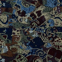 MultiColor Abstract Design Cotton Blend Jacquard Fabric