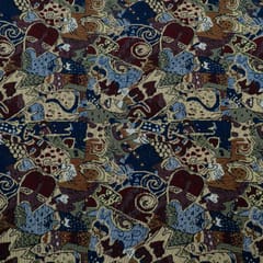 MultiColor Abstract Design Cotton Blend Jacquard Fabric