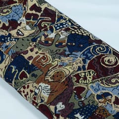 MultiColor Abstract Design Cotton Blend Jacquard Fabric