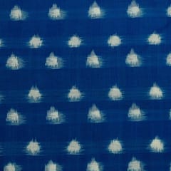 Blue Colour Cotton Ikat Fabric