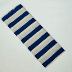 Blue and White Color Cotton Ikat Fabric