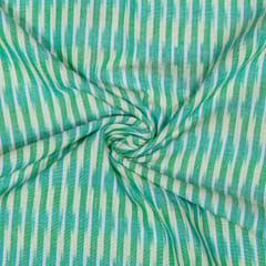 Green Colour Cotton Ikat Fabric
