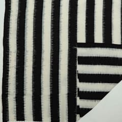 Black and White Colour Cotton Ikat Fabric