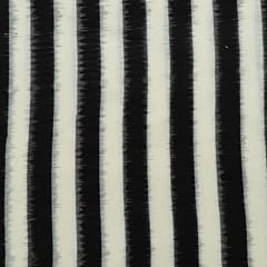 Black and White Colour Cotton Ikat Fabric
