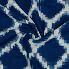 Blue Color Cotton Ikat Fabric