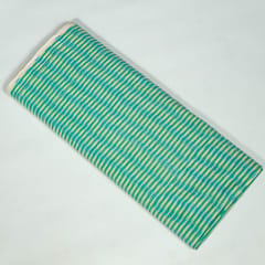 Green Colour Cotton Ikat Fabric