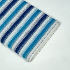 Blue Color Cotton Ikat Fabric