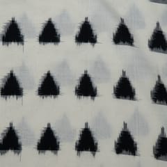 White Colour Cotton Ikat Fabric