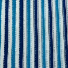 Blue Color Cotton Ikat Fabric