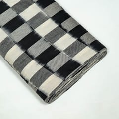 Black Colour Cotton Ikat Fabric