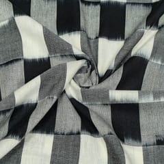 Black Colour Cotton Ikat Fabric