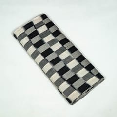 Black Colour Cotton Ikat Fabric