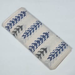 White Colour Cotton Ikat Fabric