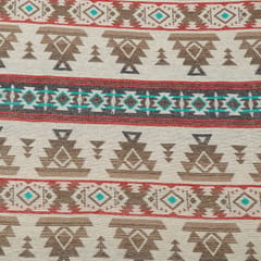 Brown Colour Poly Cotton Jacquard Fabric