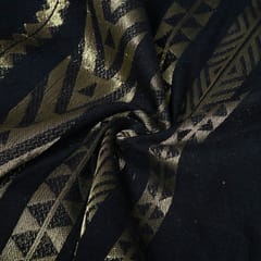 Black Colour Cotton Lurex Jacquard Fabric