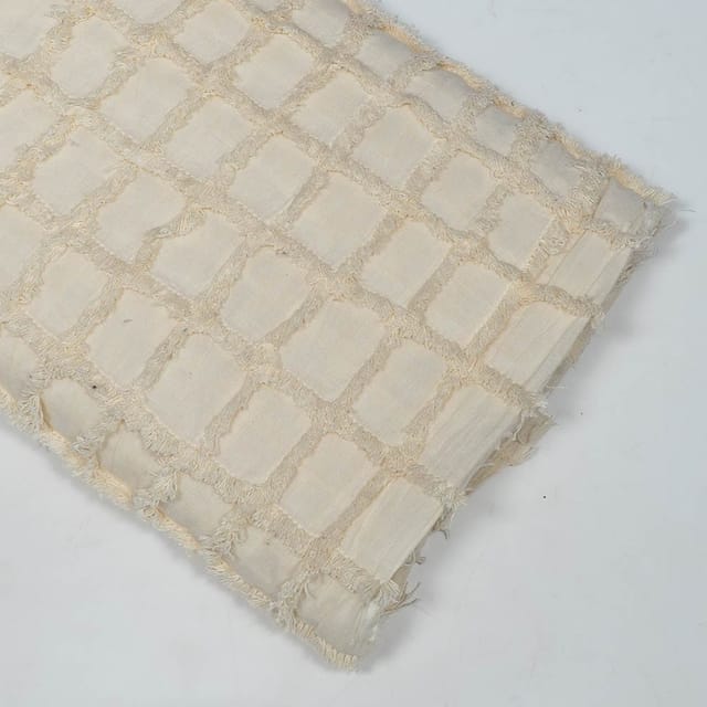Cream Colour Cotton Jacquard Fabric