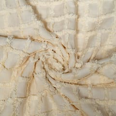 Cream Colour Cotton Jacquard Fabric