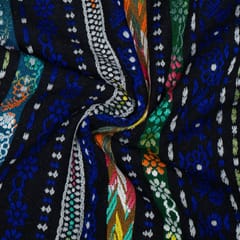 Blue Colour Cotton Acralic Jacquard Fabric