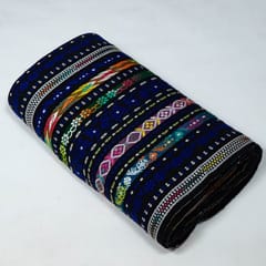Blue Colour Cotton Acralic Jacquard Fabric