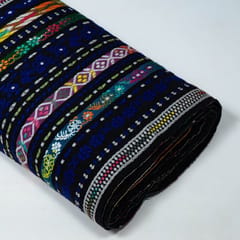 Blue Colour Cotton Acralic Jacquard Fabric