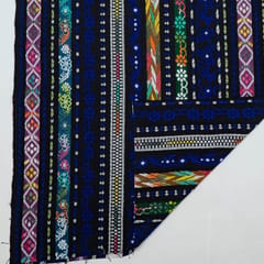 Blue Colour Cotton Acralic Jacquard Fabric