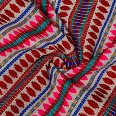 Multi Colour Cotton Acralic Jacquard Fabric