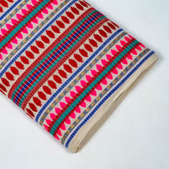 Multi Colour Cotton Acralic Jacquard Fabric