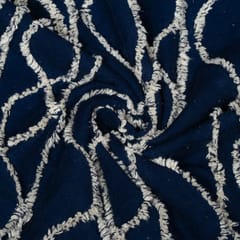 Blue Colour Cotton Jacquard Fabric