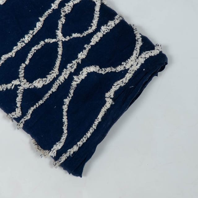 Blue Colour Cotton Jacquard Fabric