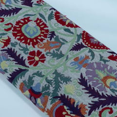 MultiColor Floral Design Cotton Blend Jacquard Fabric